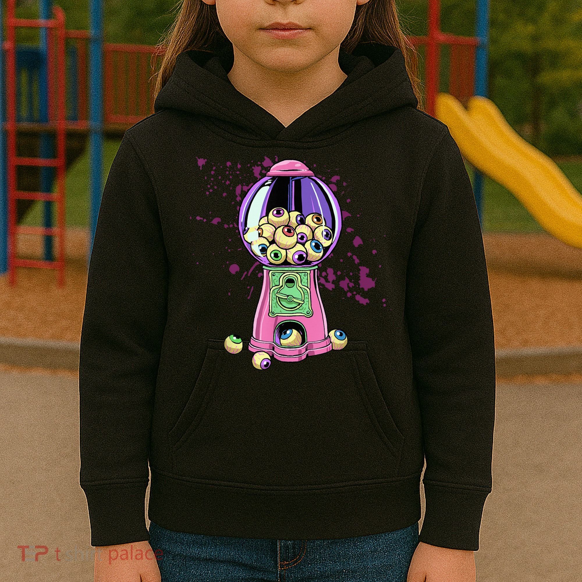 Weirdcore Aesthetic Eyeball Bubble Gumball Machine Halloween Kids Hoodie