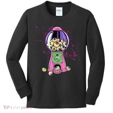 Weirdcore Aesthetic Eyeball Bubble Gumball Machine Halloween Kids Long Sleeve Shirt