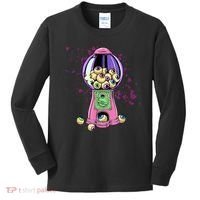 Weirdcore Aesthetic Eyeball Bubble Gumball Machine Halloween Kids Long Sleeve Shirt thumb 0