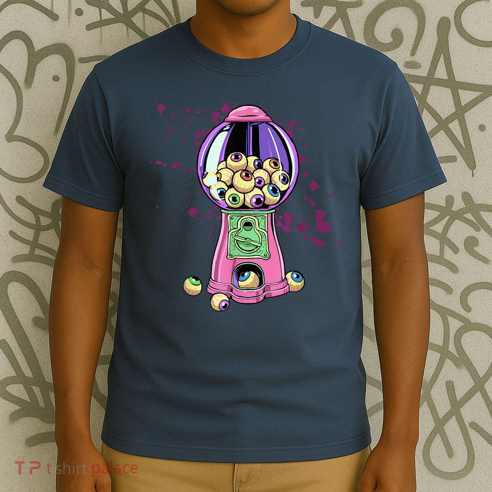Weirdcore Aesthetic Eyeball Bubble Gumball Machine Halloween T-Shirt