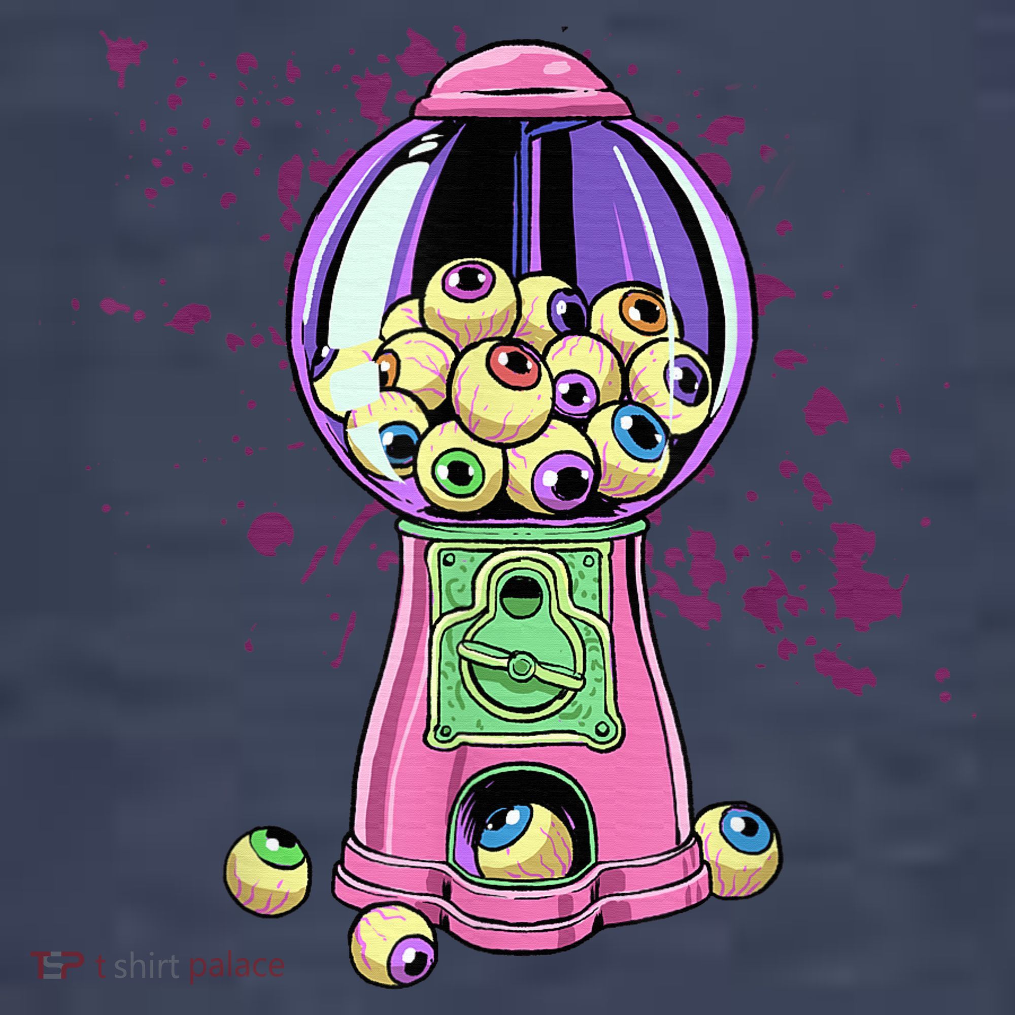 Weirdcore Aesthetic Eyeball Bubble Gumball Machine Halloween T-Shirt