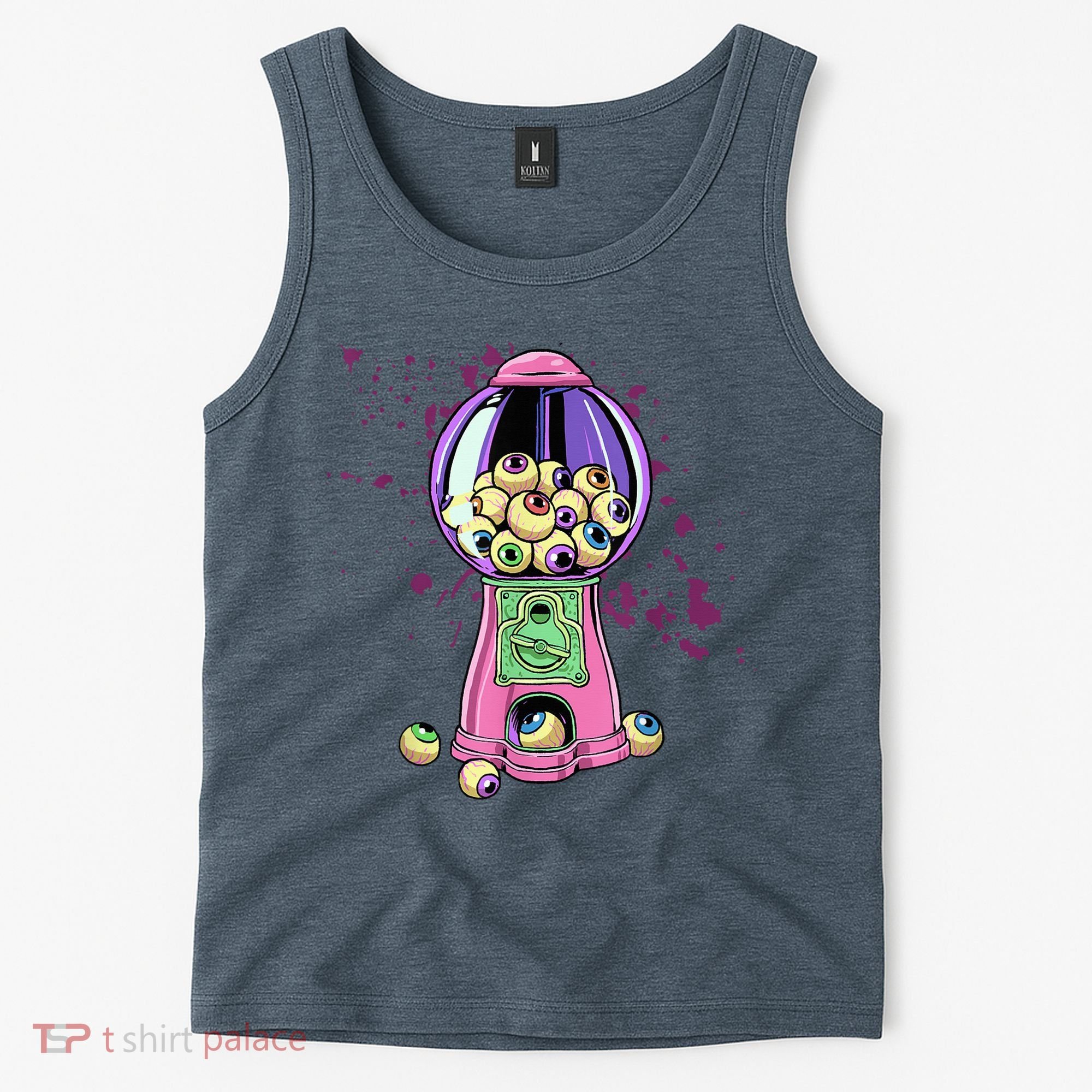 Weirdcore Aesthetic Eyeball Bubble Gumball Machine Halloween Tank Top