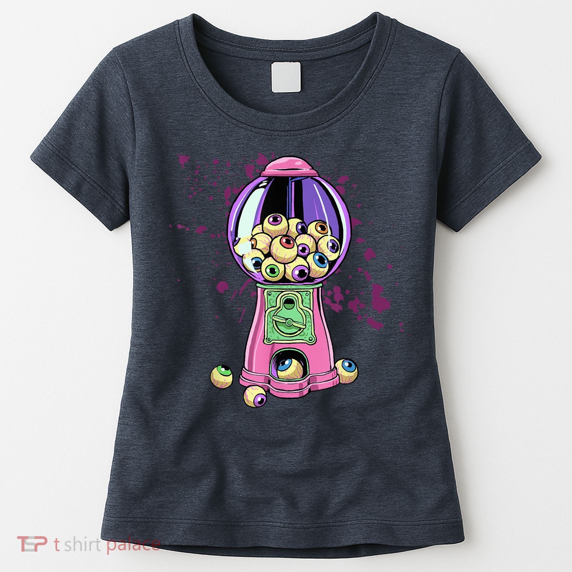 Weirdcore Aesthetic Eyeball Bubble Gumball Machine Halloween Women's T-Shirt