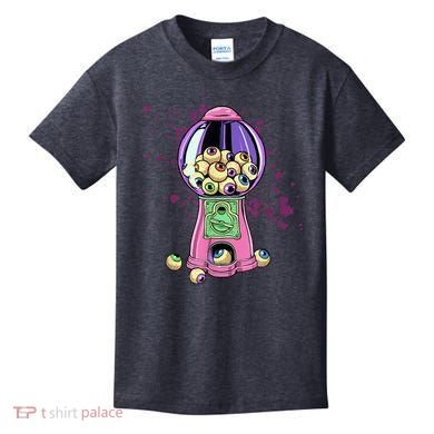 Weirdcore Aesthetic Eyeball Bubble Gumball Machine Halloween Kids T-Shirt