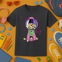 Weirdcore Aesthetic Eyeball Bubble Gumball Machine Halloween Kids T-Shirt thumb 3
