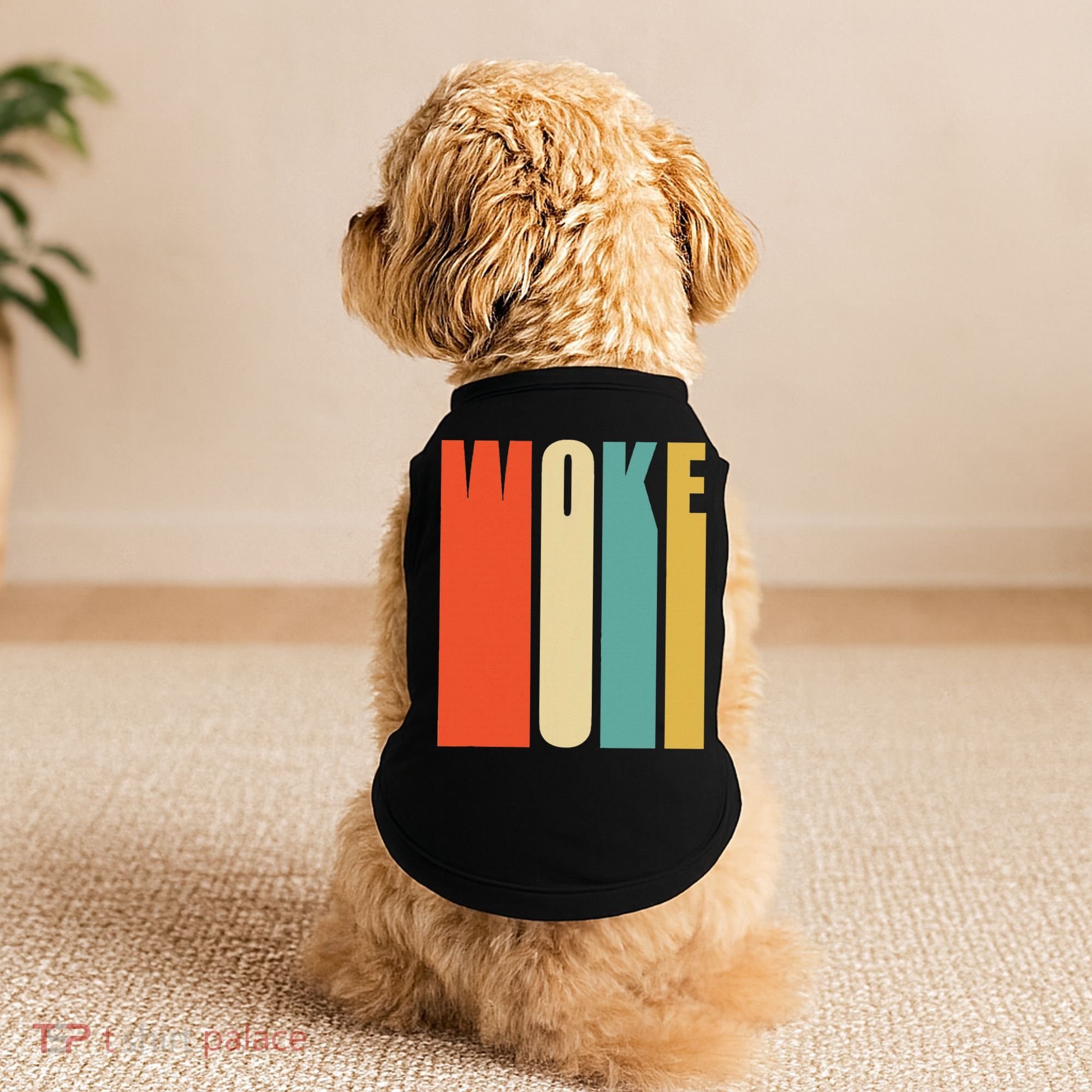 Woke Af Extremely Woke In Retro 60s Style Doggie Tank