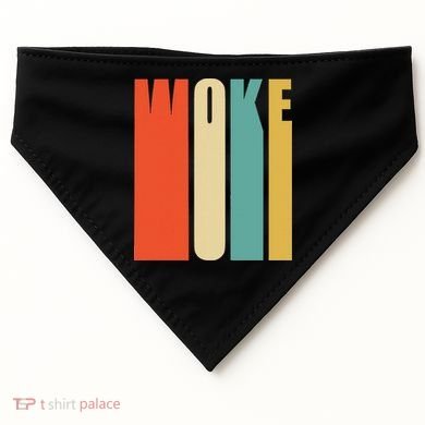 Woke Af Extremely Woke In Retro 60s Style USA-Made Doggie Bandana