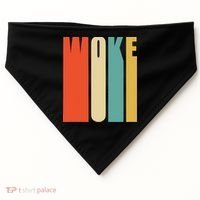Woke Af Extremely Woke In Retro 60s Style USA-Made Doggie Bandana thumb 0