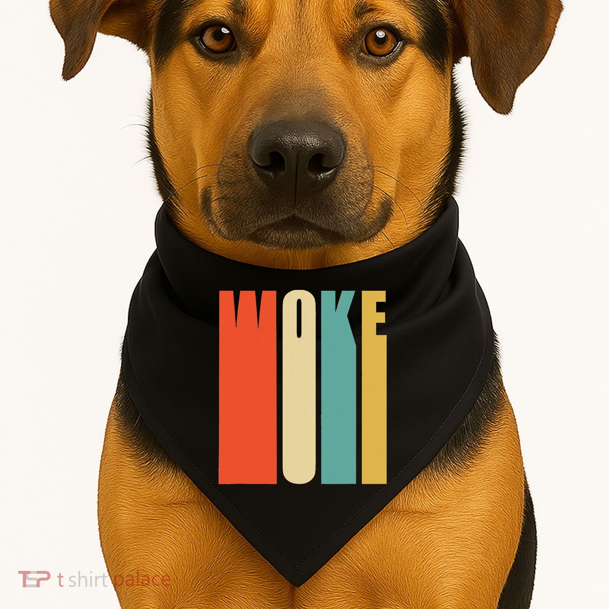 Woke Af Extremely Woke In Retro 60s Style USA-Made Doggie Bandana