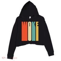 Woke Af Extremely Woke In Retro 60s Style Crop Fleece Hoodie thumb 0