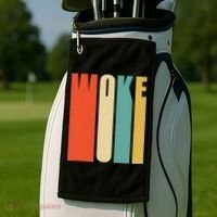 Woke Af Extremely Woke In Retro 60s Style Golf Towel thumb 2