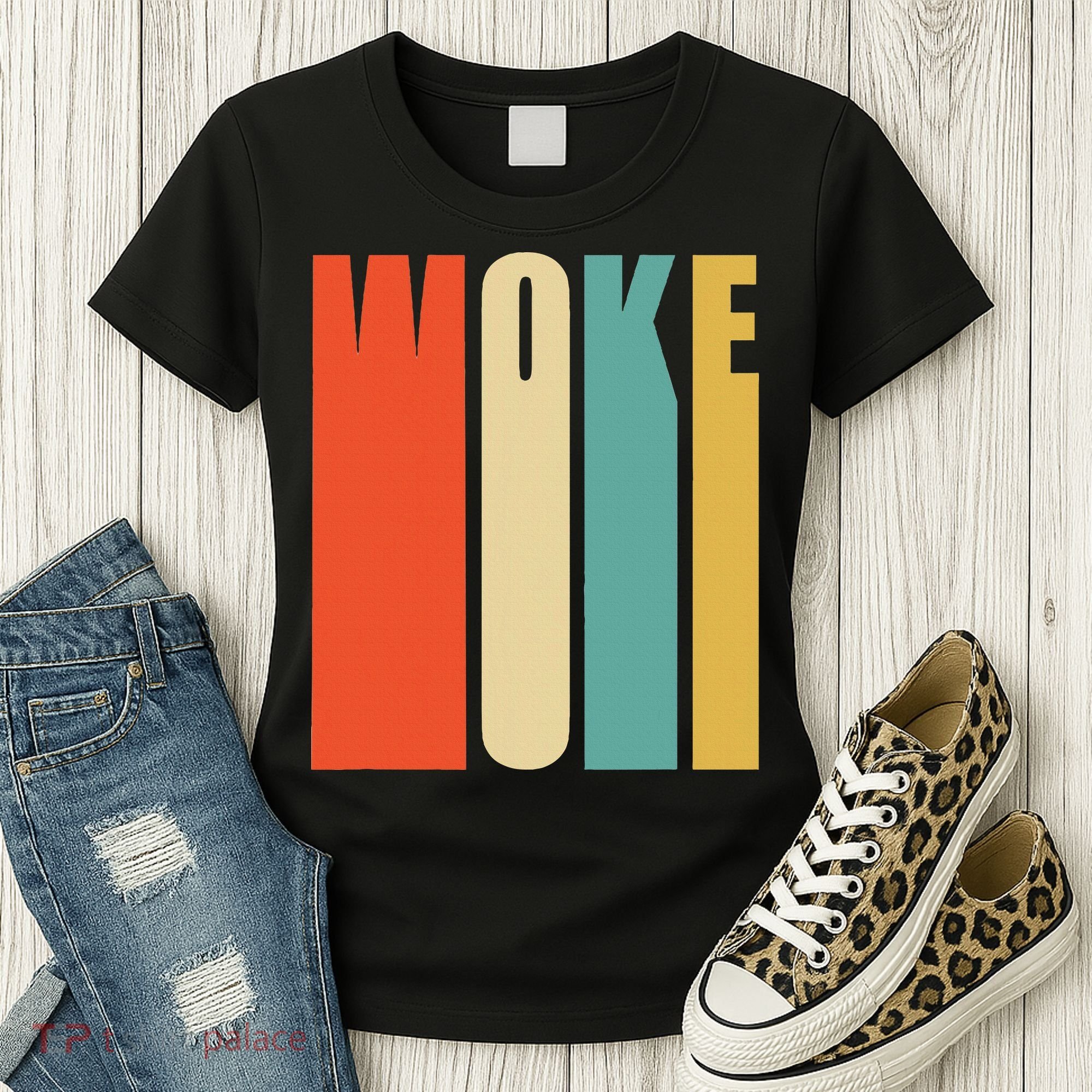 Woke Af Extremely Woke In Retro 60s Style Women's T-Shirt