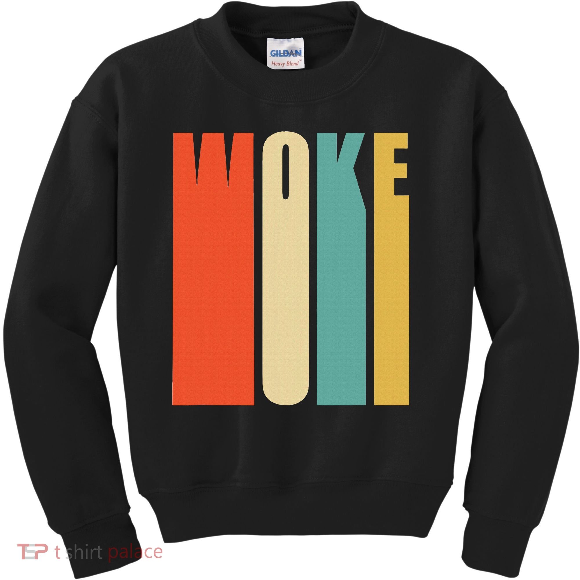 Woke Af Extremely Woke In Retro 60s Style Kids Sweatshirt