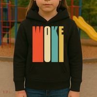 Woke Af Extremely Woke In Retro 60s Style Kids Hoodie thumb 3