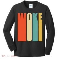 Woke Af Extremely Woke In Retro 60s Style Kids Long Sleeve Shirt thumb 0