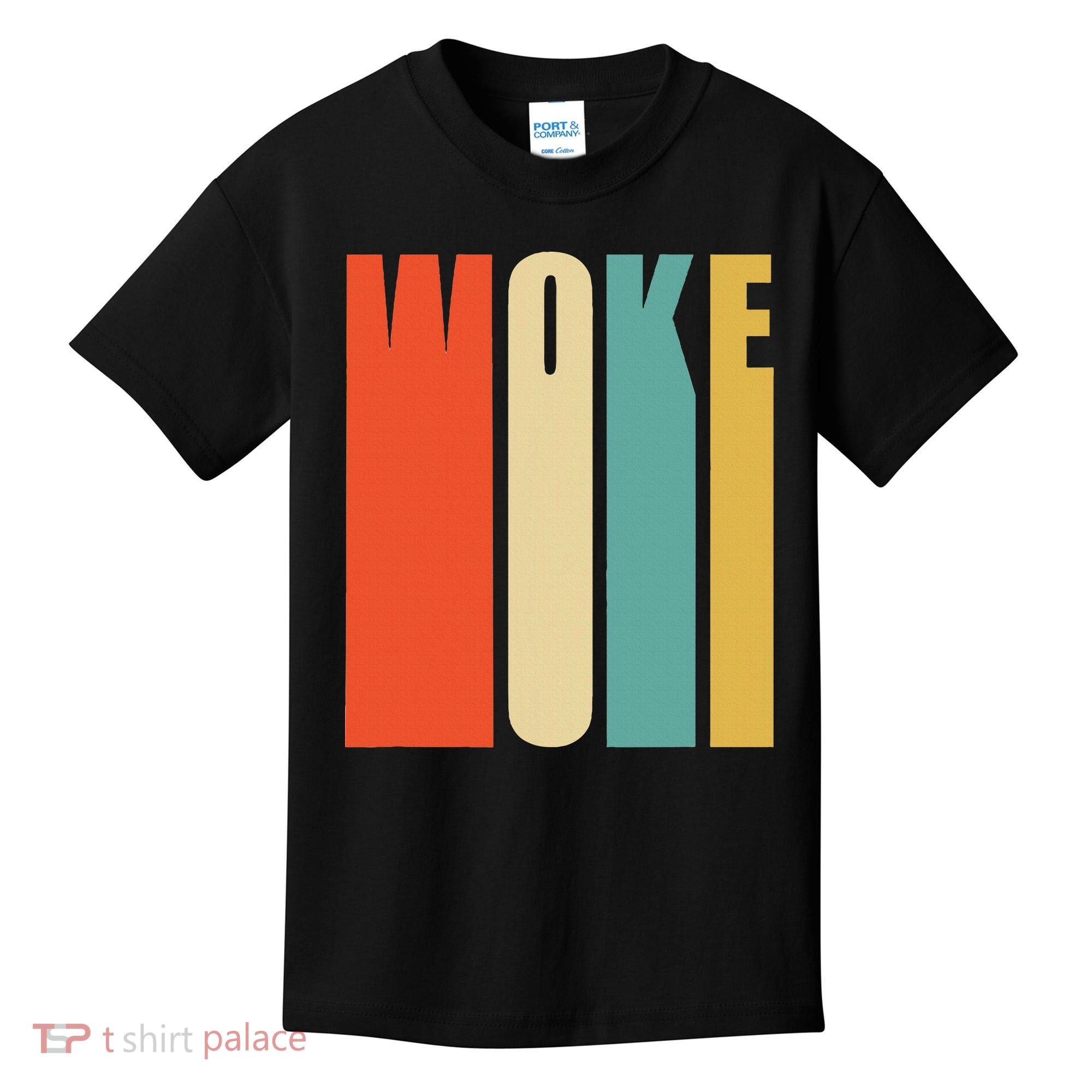 Woke Af Extremely Woke In Retro 60s Style Kids T-Shirt