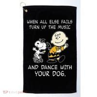 When All Else Fails Turn Up The Music & Dance With Your Dog Golf Towel thumb 0