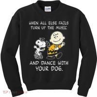When All Else Fails Turn Up The Music & Dance With Your Dog Kids Sweatshirt thumb 0