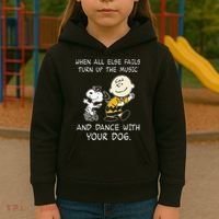 When All Else Fails Turn Up The Music & Dance With Your Dog Kids Hoodie thumb 3