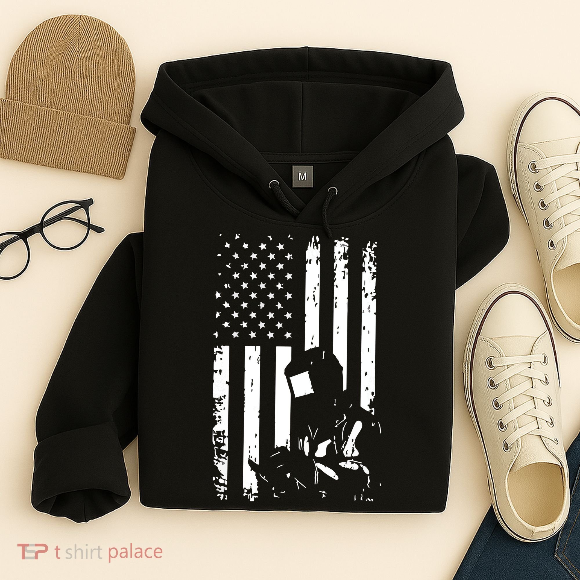 Welder American Flag Welding Gift Usa Distressed Helmet Hoodie