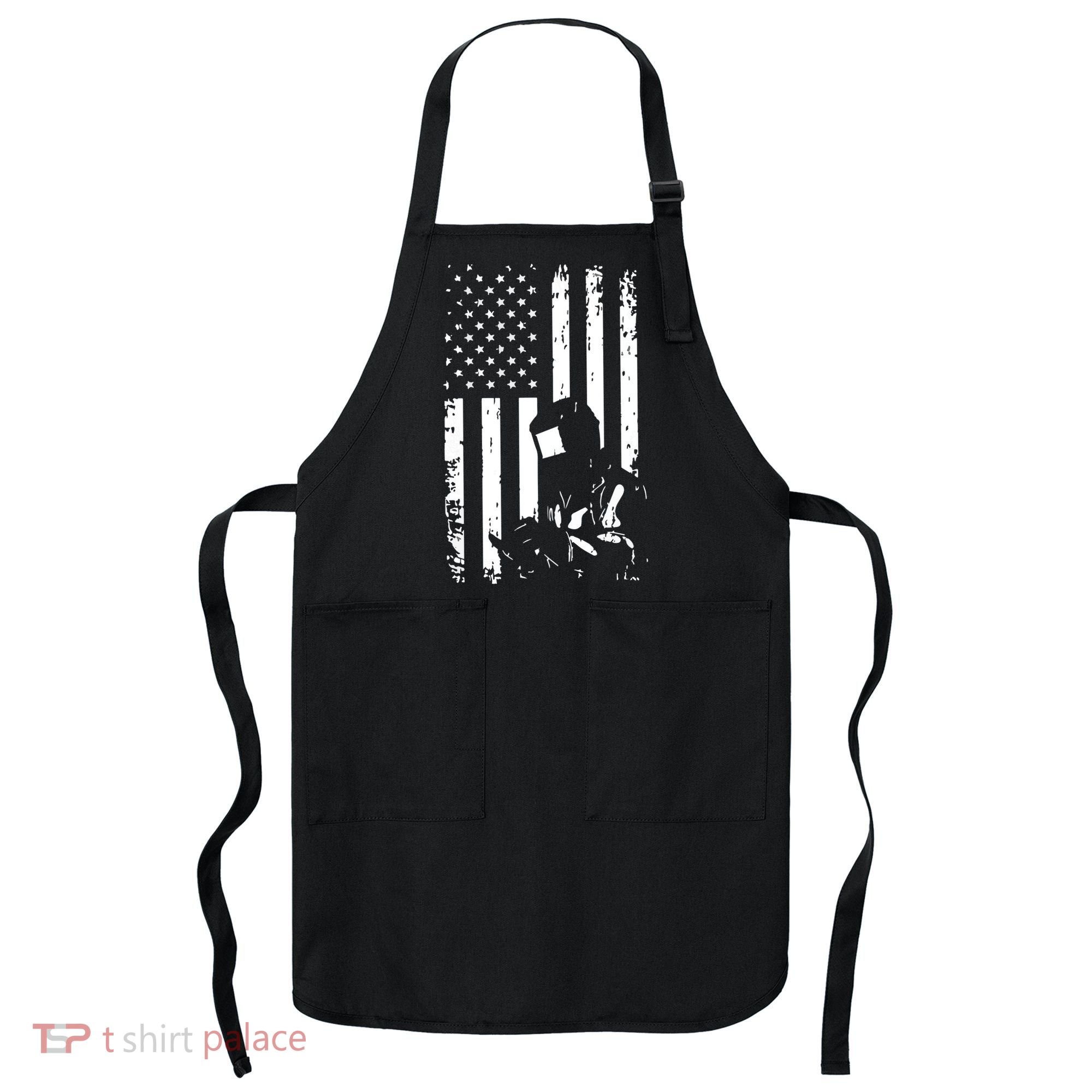 Welder American Flag Welding Gift Usa Distressed Helmet Apron