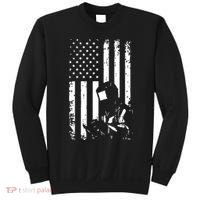 Welder American Flag Welding Gift Usa Distressed Helmet Sweatshirt thumb 0
