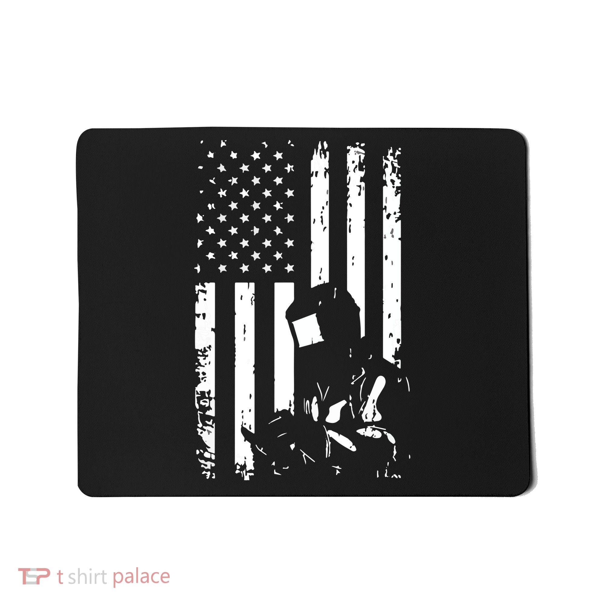 Welder American Flag Welding Gift Usa Distressed Helmet Mousepad