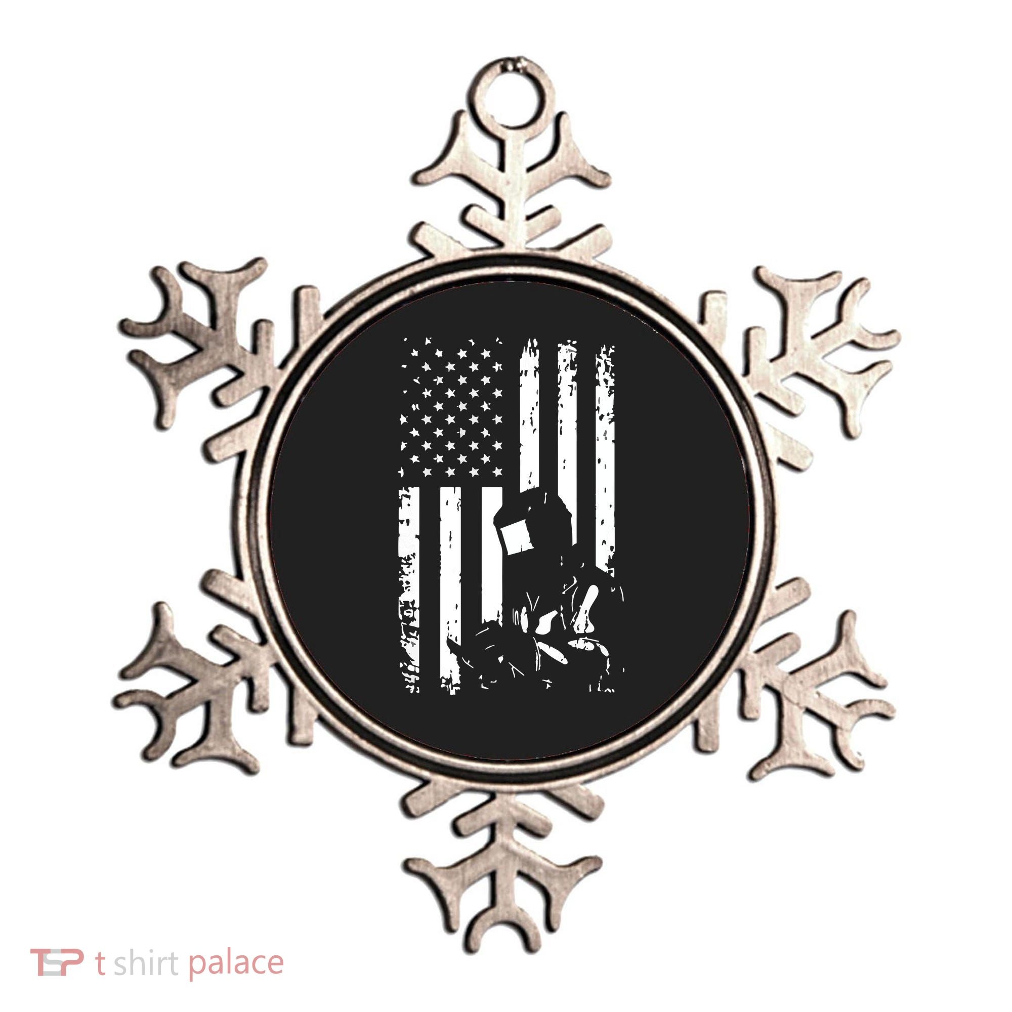 Welder American Flag Welding Gift Usa Distressed Helmet Ornament