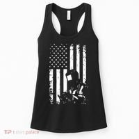 Welder American Flag Welding Gift Usa Distressed Helmet Women's Tank Top thumb 0