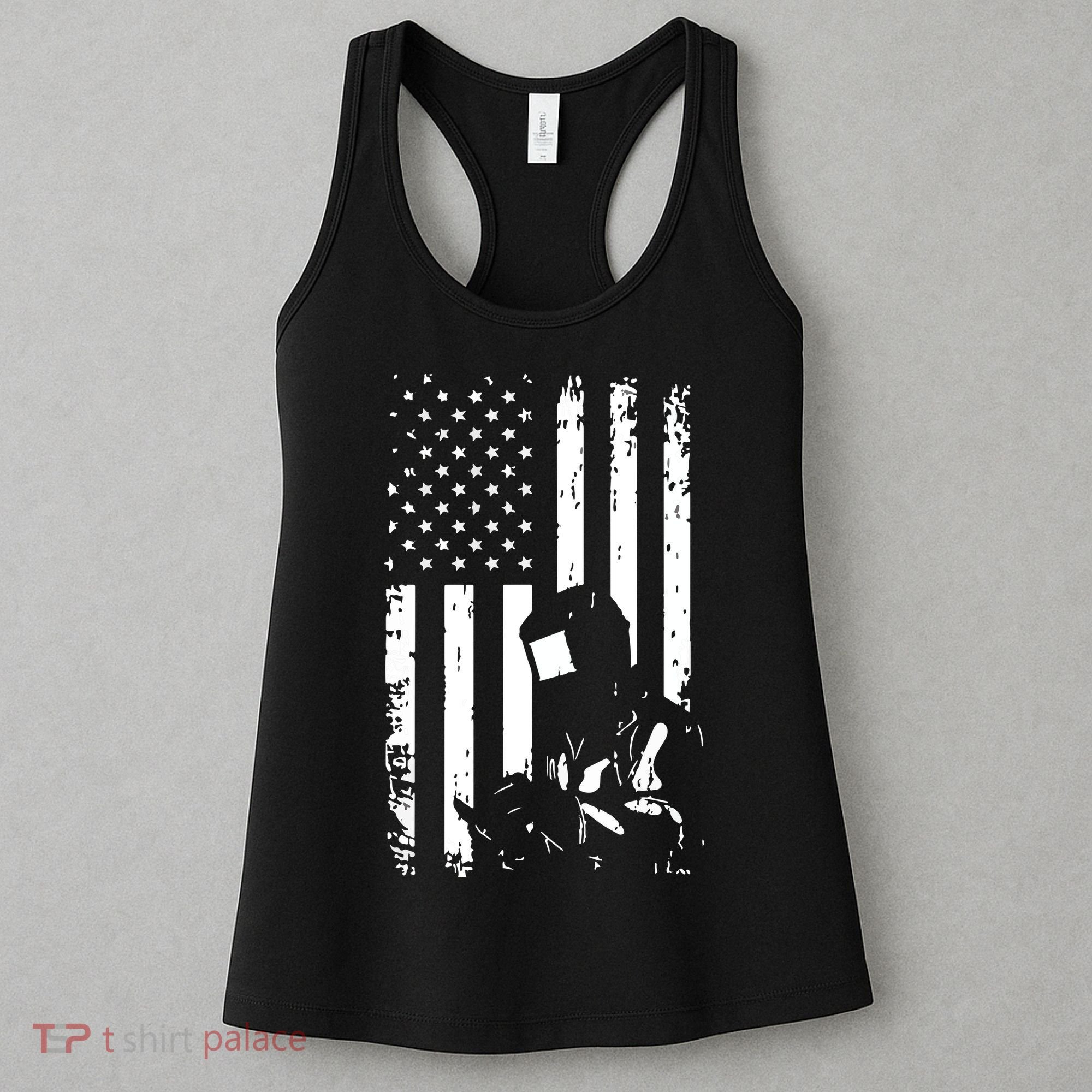 Welder American Flag Welding Gift Usa Distressed Helmet Women's Tank Top