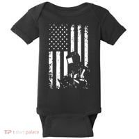 Welder American Flag Welding Gift Usa Distressed Helmet Baby Bodysuit thumb 0
