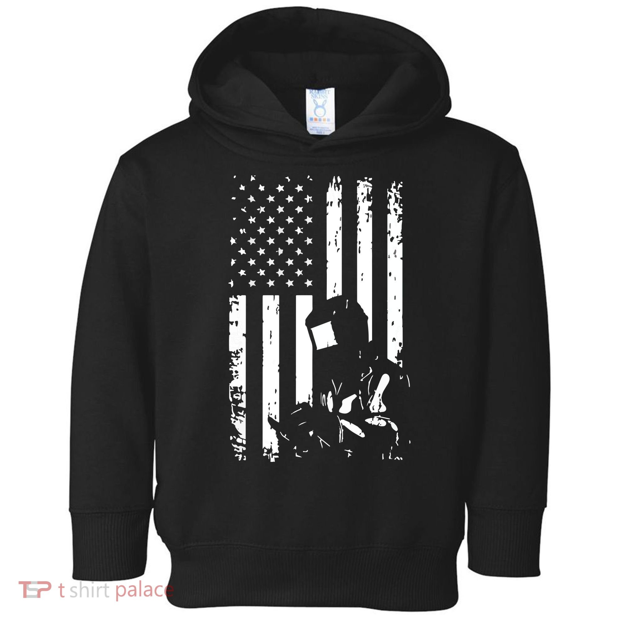 Welder American Flag Welding Gift Usa Distressed Helmet Toddler Hoodie