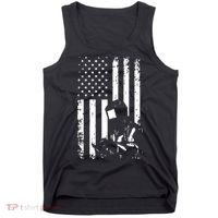 Welder American Flag Welding Gift Usa Distressed Helmet Tank Top thumb 0