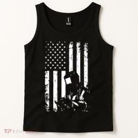 Welder American Flag Welding Gift Usa Distressed Helmet Tank Top thumb 2