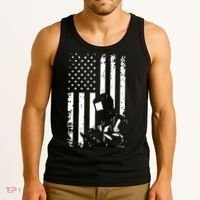 Welder American Flag Welding Gift Usa Distressed Helmet Tank Top thumb 3