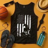 Welder American Flag Welding Gift Usa Distressed Helmet Tank Top thumb 4