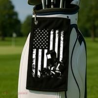 Welder American Flag Welding Gift Usa Distressed Helmet Golf Towel thumb 2