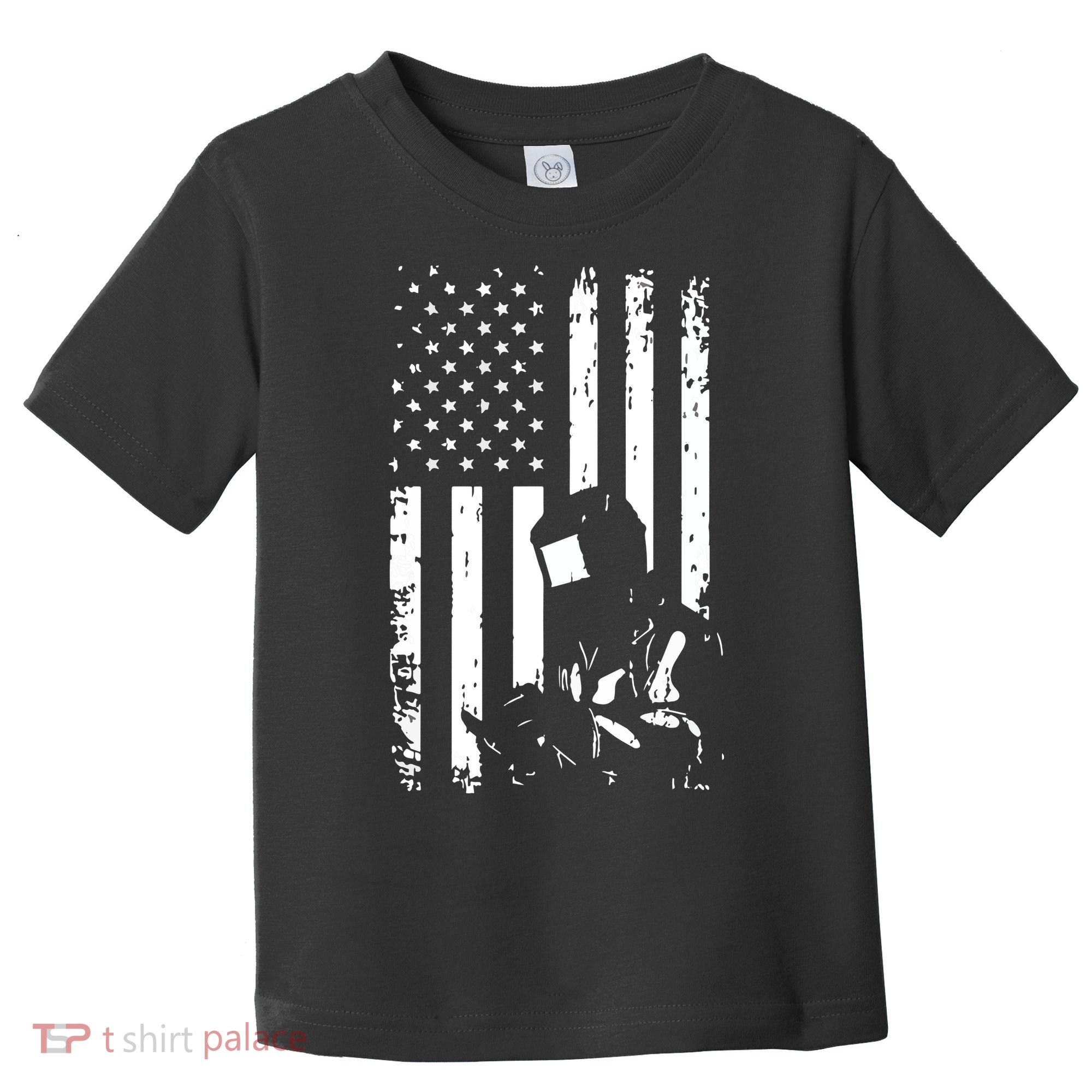 Welder American Flag Welding Gift Usa Distressed Helmet Toddler T-Shirt