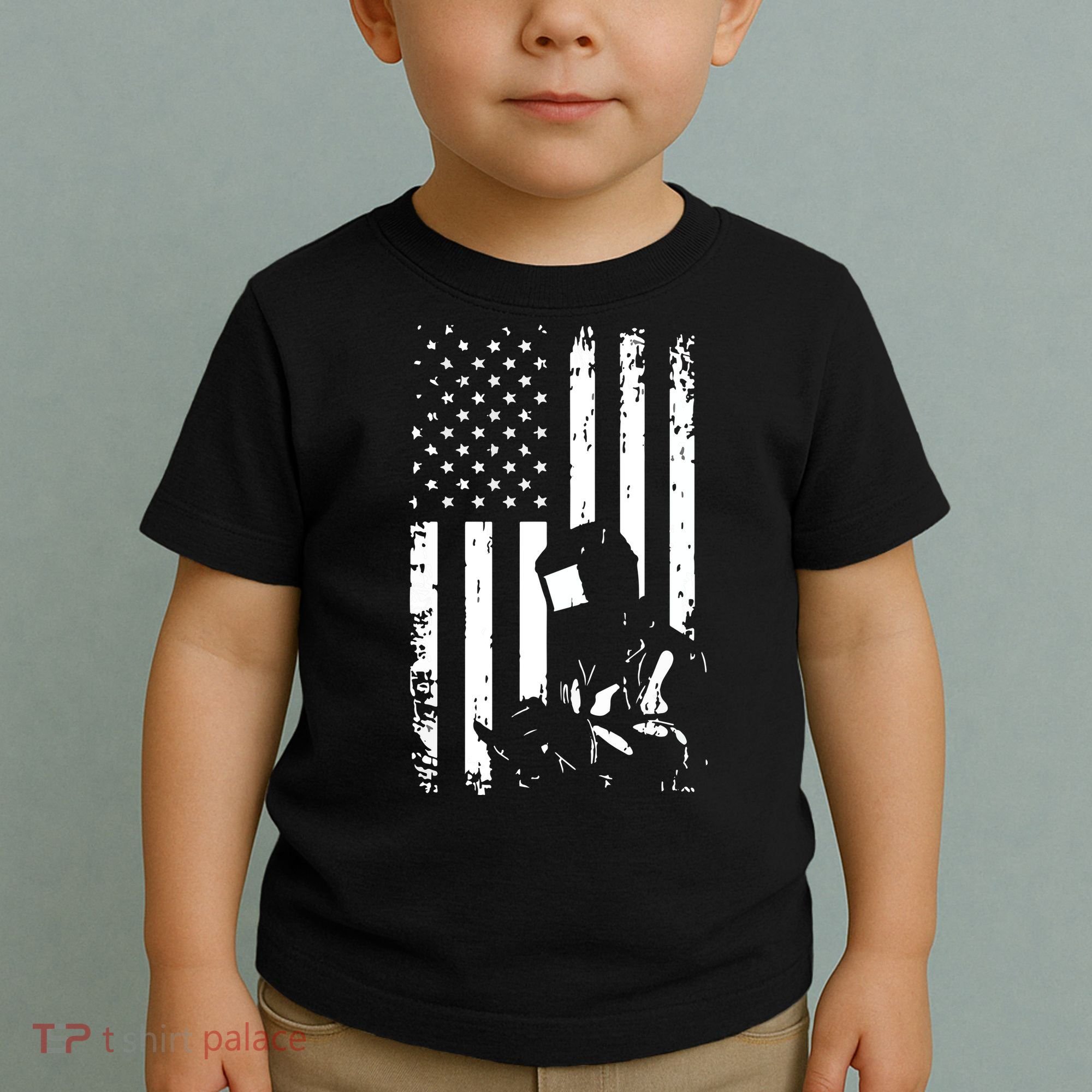 Welder American Flag Welding Gift Usa Distressed Helmet Toddler T-Shirt