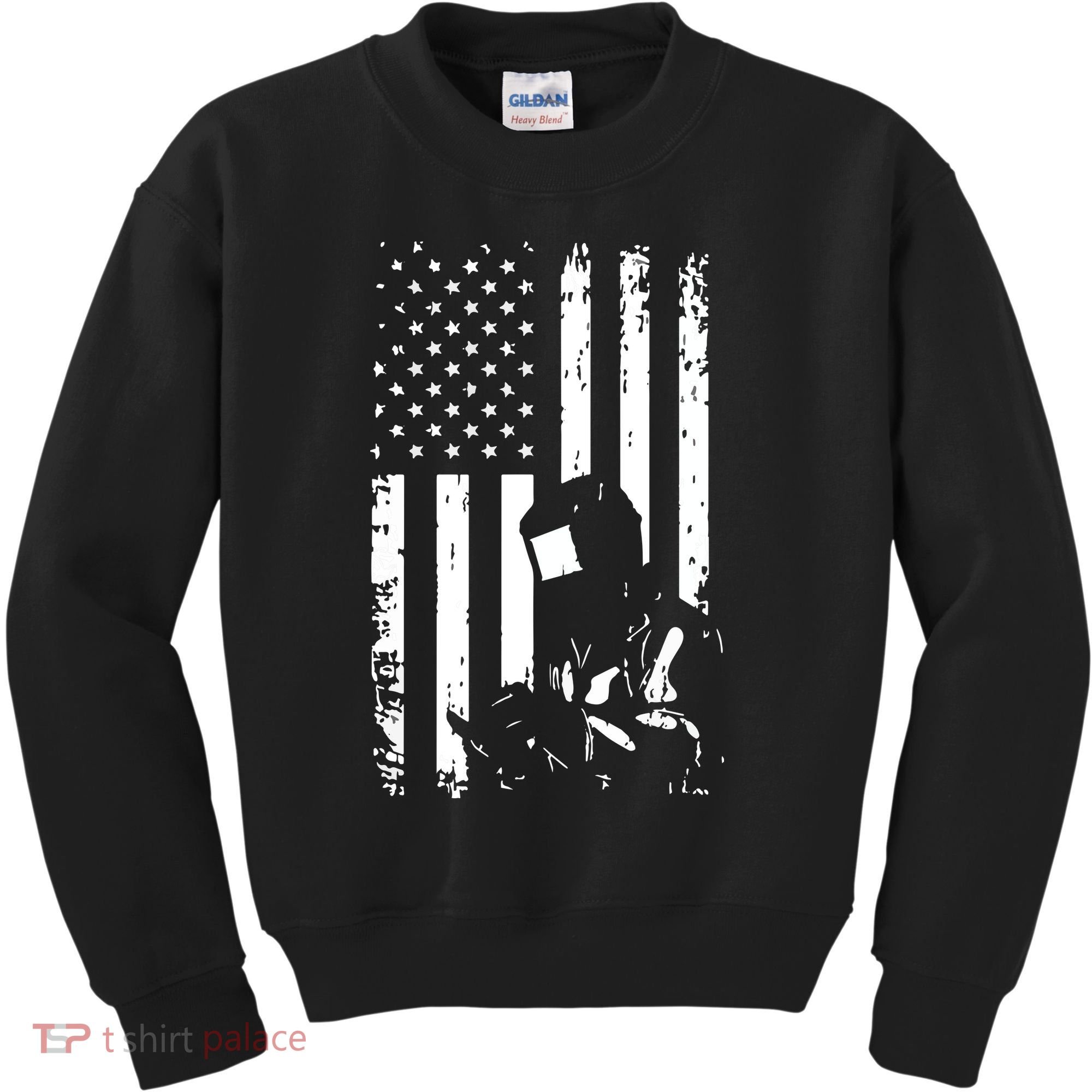 Welder American Flag Welding Gift Usa Distressed Helmet Kids Sweatshirt