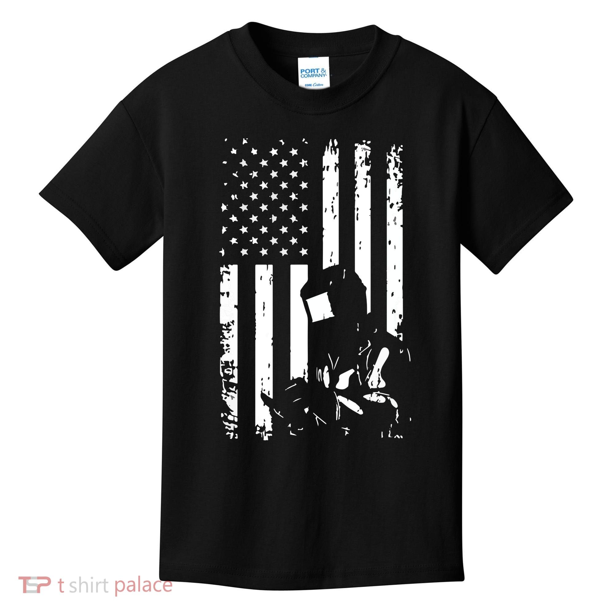 Welder American Flag Welding Gift Usa Distressed Helmet Kids T-Shirt