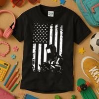 Welder American Flag Welding Gift Usa Distressed Helmet Kids T-Shirt thumb 3