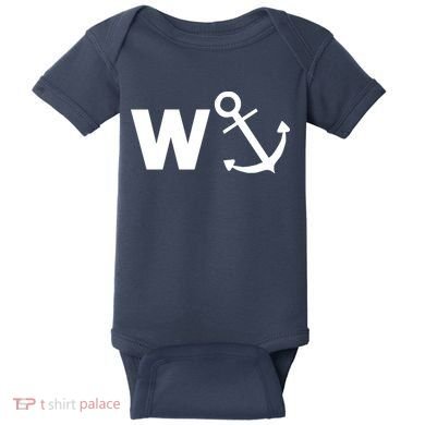 W Anchor Funny Pub Joke Baby Bodysuit