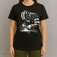 Welder American Flag Usa Patriotic Welding Welder T-Shirt thumb 4