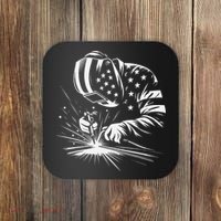 Welder American Flag Usa Patriotic Welding Welder Coaster thumb 0