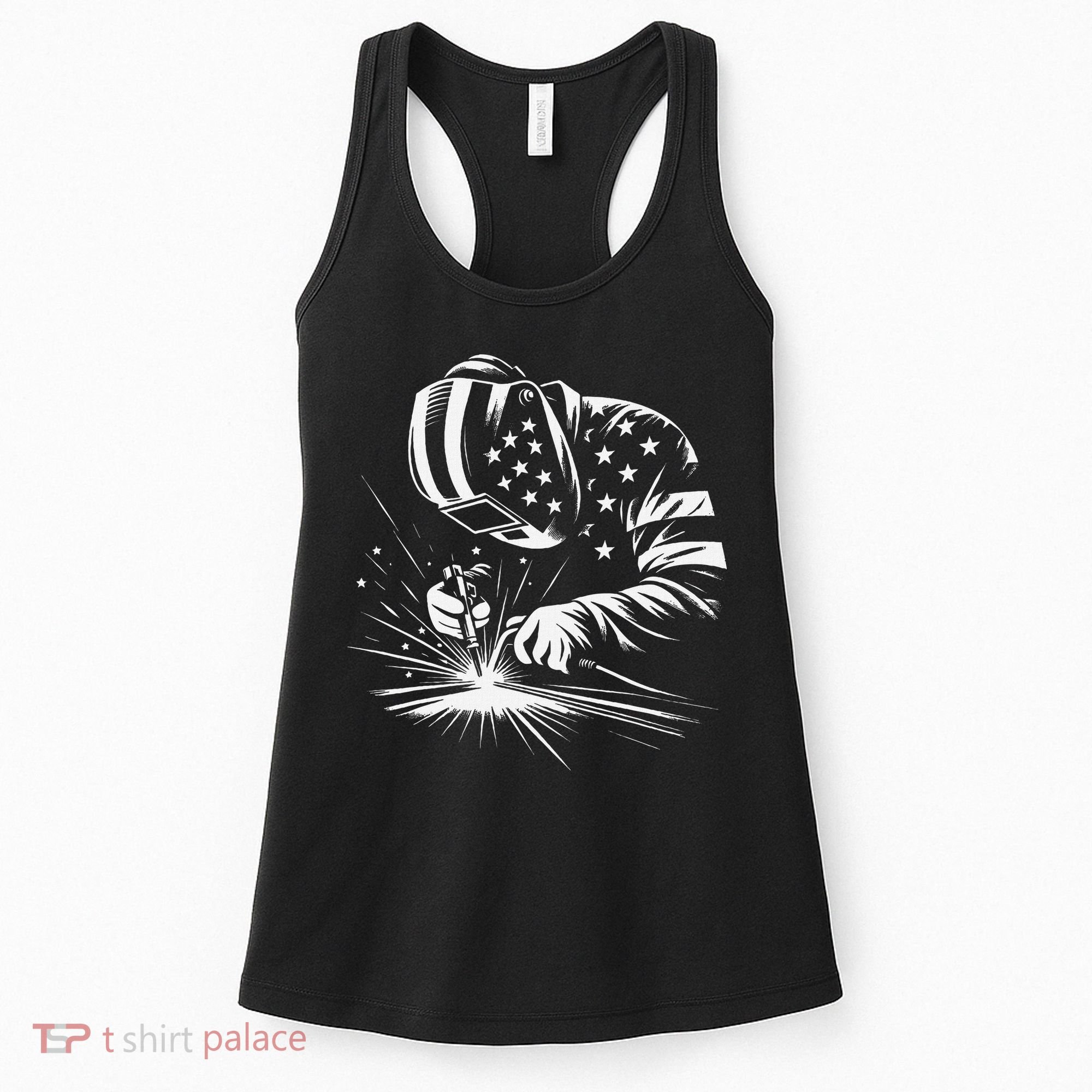Welder American Flag Usa Patriotic Welding Welder Women's Tank Top