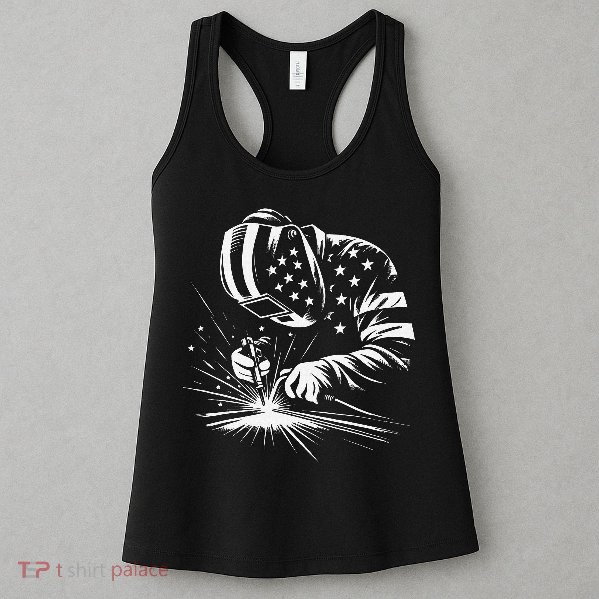 Welder American Flag Usa Patriotic Welding Welder Women's Tank Top