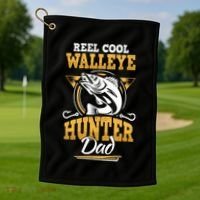 Walleye Angler Fisher And Fishing Dad Gift Golf Towel thumb 1