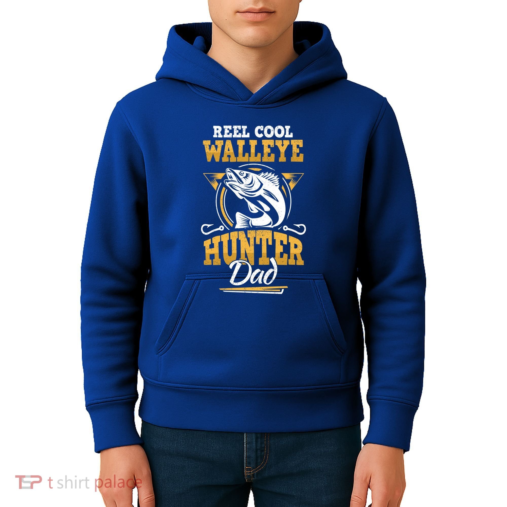 Walleye Angler Fisher And Fishing Dad Gift Kids Hoodie