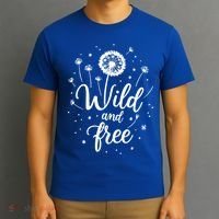 Wild and Free Dandelion Flowers Wildflower Dandelion Lover  T-Shirt thumb 3